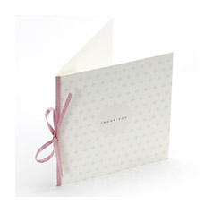 Cream With Pink Spots - Thank You Card