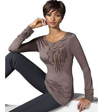Unbranded Creation L Beaded Jersey Top