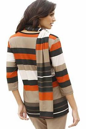 Unbranded Creation L Striped Scarf Top