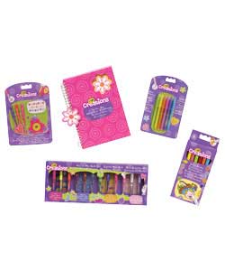 31 piece set includes pic n; mix 12 gel pens, 8 smelly softies, 3 dinky gels and 3-in-1 stamper, 6