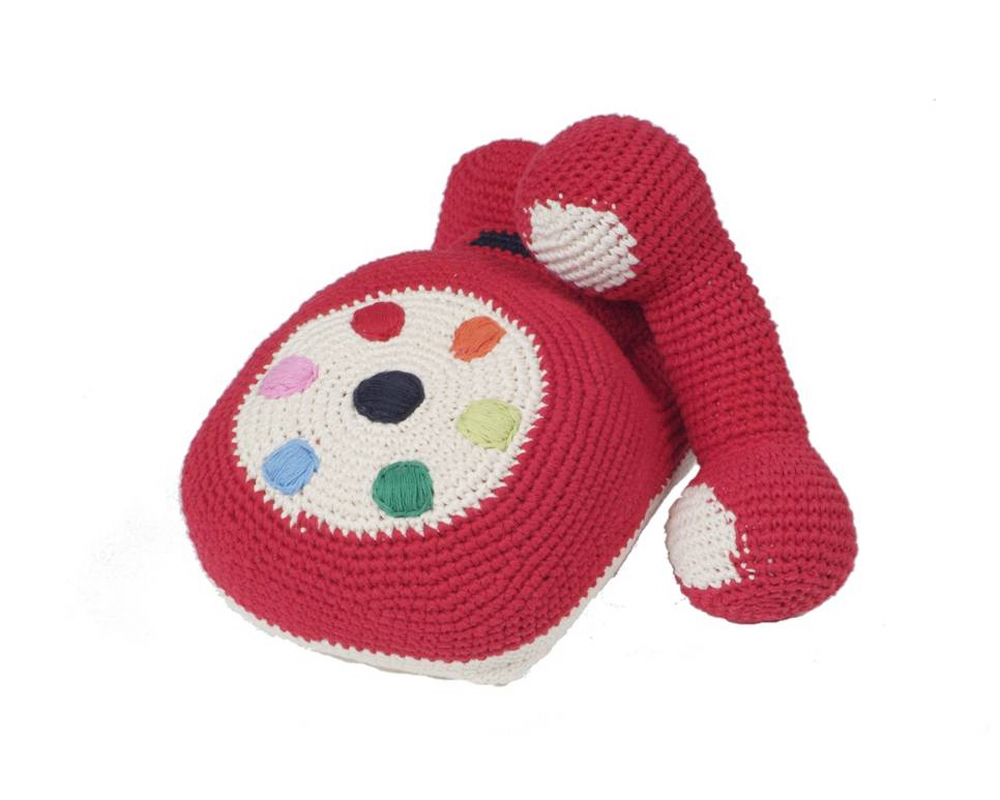 Unbranded Crochet Play Phone - Multi Coloured Stripe