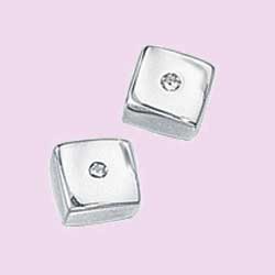 Cube Diamond Accent Earrings