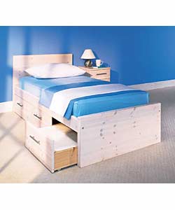 Cube; Single Bedstead with Drawers and Firm Mattress