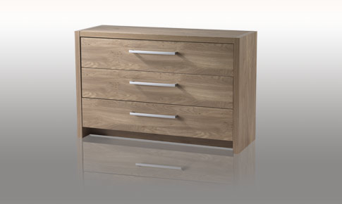 Unbranded Cubic Oak effect 3 drawer Chest