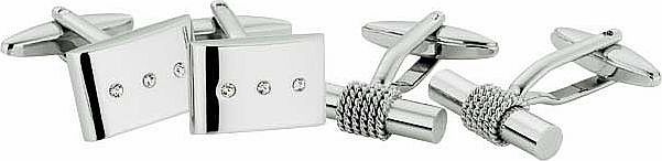 Unbranded Cubic Zirconia and T Bar Cufflinks - Set of 2
