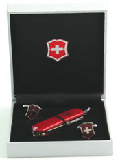 Cufflinks and Classic Pocket Knife by Victorinox
