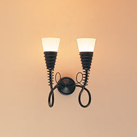 Stylishly designed ceiling light with spiral features, Hand brushed painted black & copper finish