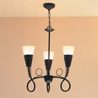 Stylishly designed ceiling light with spiral features, Hand brushed painted black & copper finish 3