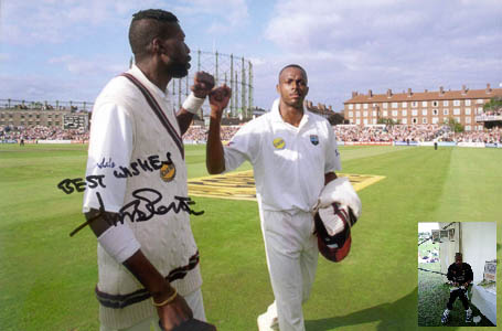 This original stunning A4 (12` by 10`) colour press photo shows Curtly Ambrose and Courtney Walsh ac