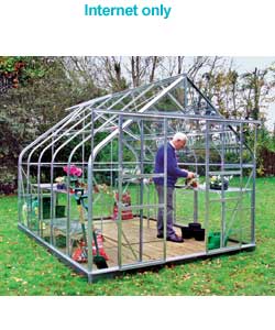 Unbranded Curved Eaves Greenhouse with Horticultural Glass - 6x4ft