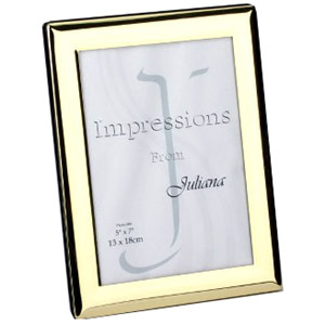 Unbranded Curved Edge 5`` x 7`` Brass Photo Frame