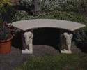 Unbranded Curved Elephant Garden Bench: W550xL1280xH440 - Natural Cream Stone
