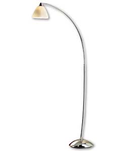 Curved Single Stem Chrome Floor Lamp