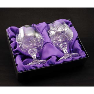 This pair of Cut Crystal Brandy Glasses make an ideal present for any occasion. Personalise with