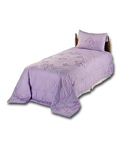 Cutwork Collection Single Bedspread - Lilac