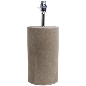 Cylindrical Suede Lamp Base- Beige