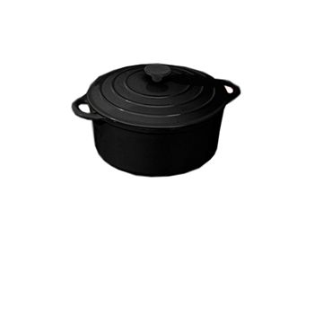 Unbranded D6273 Large Black Casserole Pot Cast Iron Return