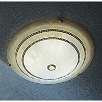 Unbranded DAARR526 - Small Brass and Glass Ceiling Flush Light