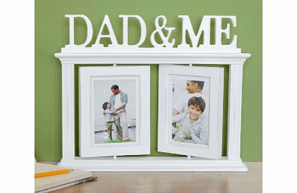 This fabulous White Rustic Wooden Table Top Dad and Me Swivel Photo Frame makes the perfect gift for your fantastic dad and a great way to display photos of your both within.This unusual photo frame is made from wood which has a white washed rustic l