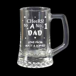 Unbranded Dad`s No. 1 Crystal Pint Tankard Express Delivery