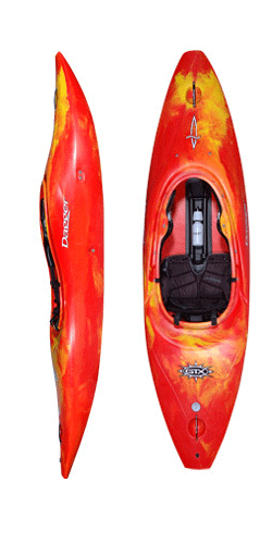 Dagger GTX 8.2ft River Running Kayak, Semi Planning hull with chine edges, smooth volume distributio