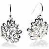Unbranded Daisies and Hearts Cluster Silver Earrings