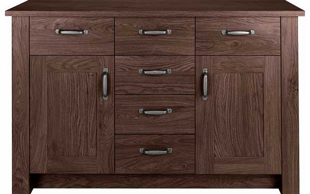 Part of the Dalton collection. this timeless sideboard unit features classic styling and a traditional dark walnut finish that will add warmth to your living room. The drawers are set on metal runners and the internal shelves are height adjustable. P