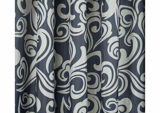 Unbranded Damask Shower Curtain - Black and Grey