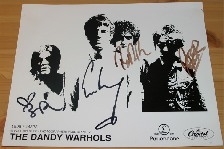 DANDY WARHOLS GROUP SIGNED 10 x 8 INCH PROMO