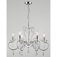 Unbranded DARELL0650 - 6 Light Chrome and Crystal Hanging Light