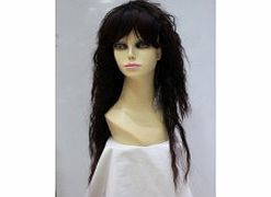 Cap Construction : Machine-made hair Color Shown : Dark Brown Hair Texture : Long Hair Wavy Occasion : Cosplay Party Gender : Women Style : European Wigs Length (Inch) : 24 Fiber : Synthetic Bang : Yes