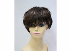 Cap Construction : Machine-made hair Color Shown : Dark Brown Hair Texture : Short hair Occasion : Daily Party Gender : Women Style : European Wigs Length (Inch) : 11 Fiber : Synthetic Bang : Yes