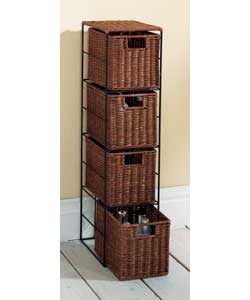 Dark Rattan Slimline Storage