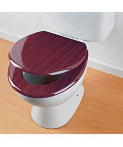 Unbranded Dark Wood Slow Close Toilet Seat