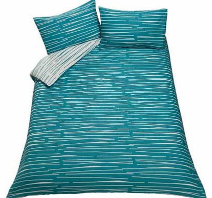 Unbranded Dashes Blue and White Bedding Set - Double