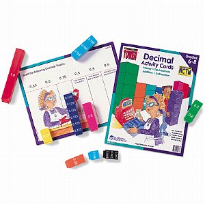 Can be used with Fraction Tower Activity Set - For use with Decimal Cubes A5629. Set of 12 activity