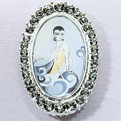 The 1920s-style lady featured in our brooch was commissioned exclusively for Past Times