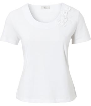 Unbranded Delicate Flowers Trim T-Shirt