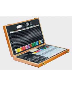 Contains 36 colouring pencils, 24 watercolour pencils, 12 drawing pencils, sandpaper, eraser and