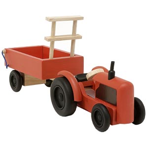 Deluxe Wooden Tractor and Trailer