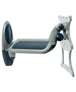 Suitable for TV size upto 32in. Supports maximum Tv weight 30kg. Tilt adjustable arm. Can be mounted