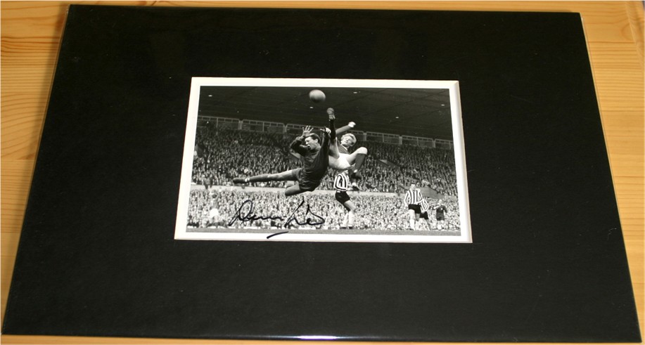 DENIS LAW SIGNED and MOUNTED PHOTO - 12 x 8