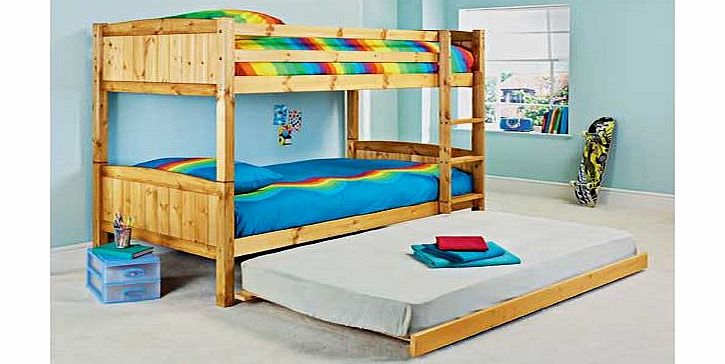Super space saving this Detachable antique bunk bed and trundle. complete with comfy Bibby shallow mattresses. is a practical and stylish addition to any bedroom. The traditional. yet trendy design and simplistic features are perfect for sleep over l