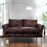 Unbranded Dexter 2 seater Sofa - Harlequin Fern Brown - Light leg stain
