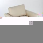 Unbranded Dexter Cosy Chair - Warwick Meribelle Linen Lily - White leg stain