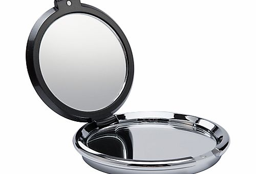 A stylish gunmetal and black compact mirror with diamante embellishment.