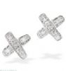 9k white gold cross earrings set with diamonds weighing 0.06 carats
