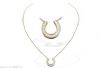 9k gold horseshoe necklace with diamonds weighing