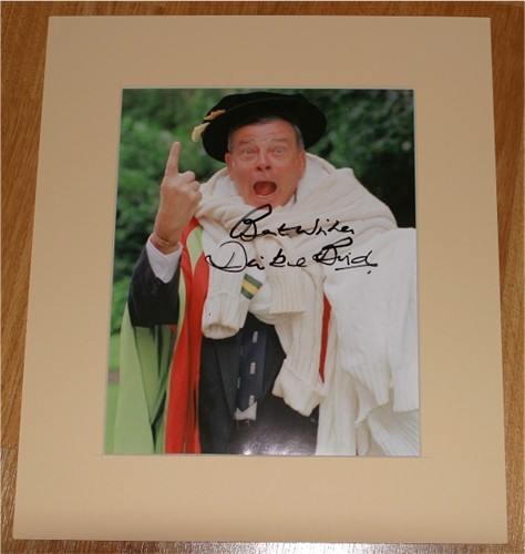 DICKIE BIRD HAND SIGNED and MOUNTED PHOTO - 14 x