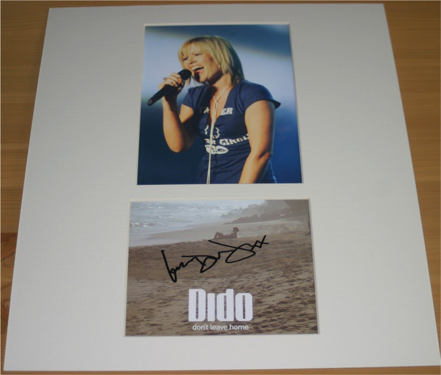 DIDO SIGNED CD INLAY - MOUNTED WITH PHOTO - 14 x
